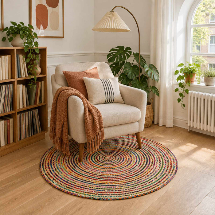 Covor de zonă Multicolour Ø 90 cm Iută - WALTI WALTI