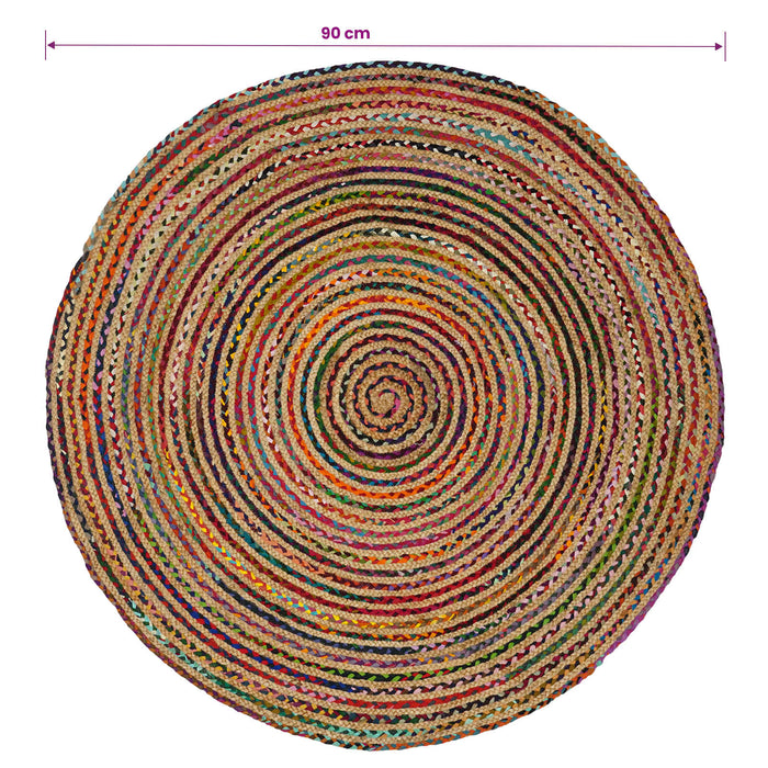 Covor de zonă Multicolour Ø 90 cm Iută - WALTI WALTI