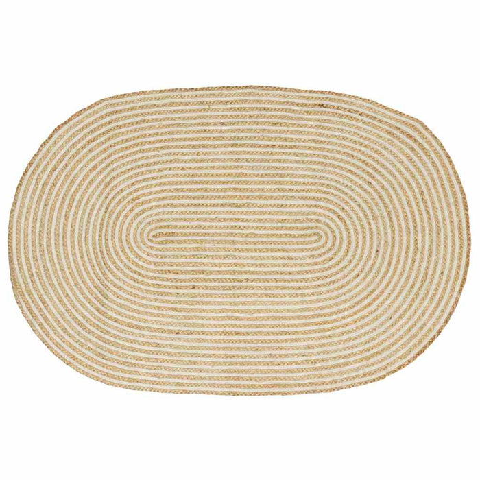 Covor Natural și Alb 100 x 152 cm Iută - WALTI WALTI