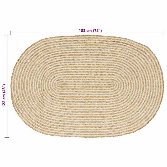 Covor Natural și Alb 122 x 183 cm Iută - WALTI WALTI