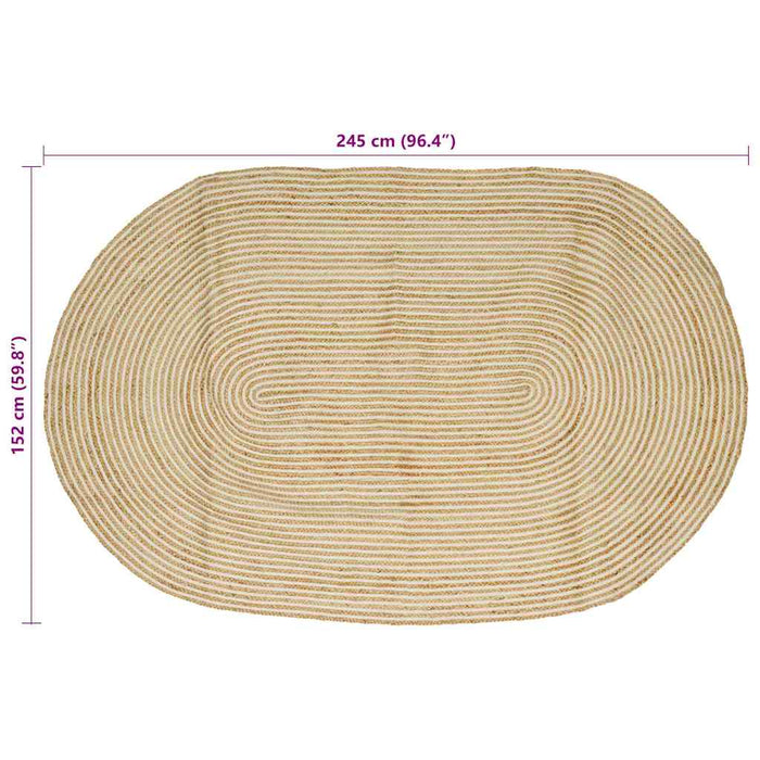 Covor Natural și Alb 152 x 245 cm Iută - WALTI WALTI