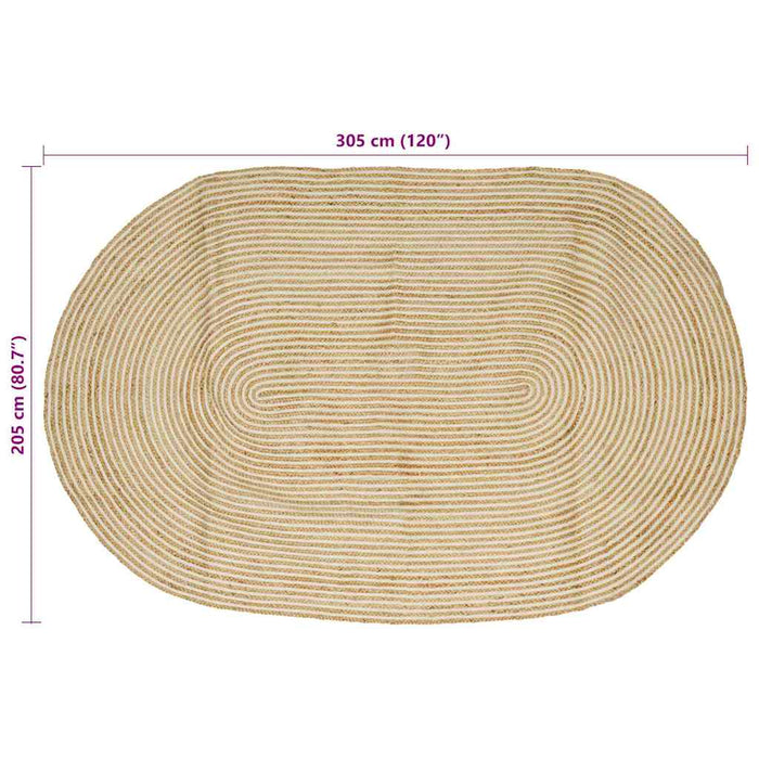 Covor Natural și Alb 205 x 305 cm Iută - WALTI WALTI