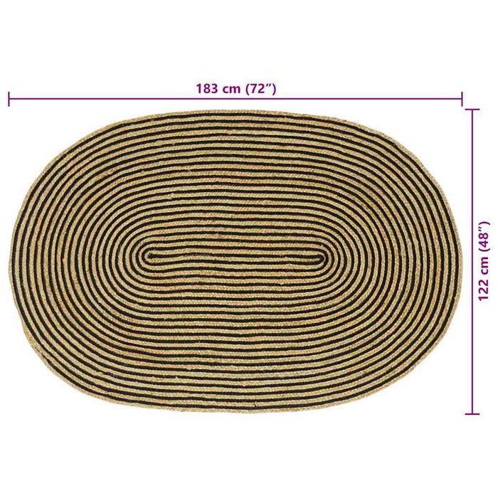 Covor Natural și Negru 122 x 183 cm Iută - WALTI WALTI