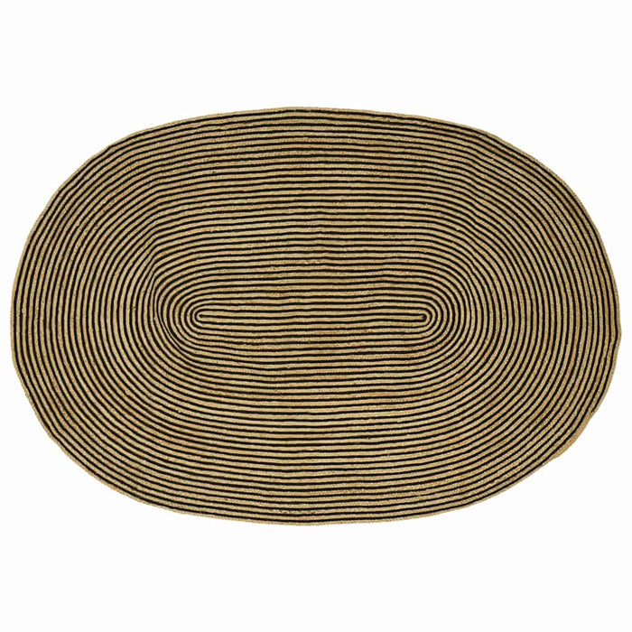 Covor Natural și Negru 152 x 245 cm Iută - WALTI WALTI