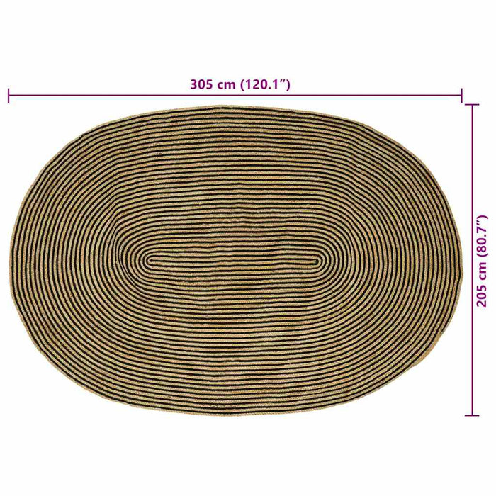 Covor Natural și Negru 205 x 305 cm Iută - WALTI WALTI