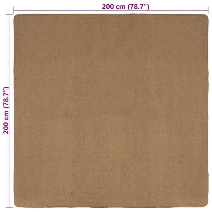 Covor de zonă Maro deschis 200 x 200 cm Iută WALTI