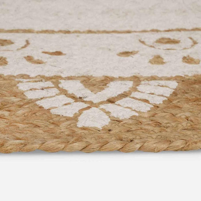 Covoare de zonă Floral Natural cu imprimeu alb 122 x 183 cm WALTI