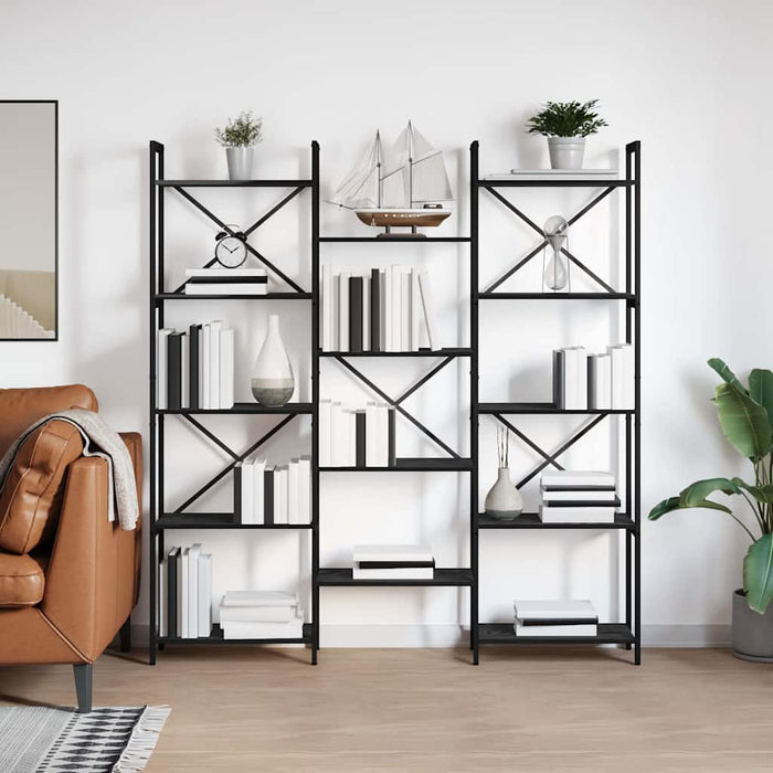 Raft pentru cărți Stejar Negru 156 x 25 x 167 cm Lemn compozit - WALTI WALTI