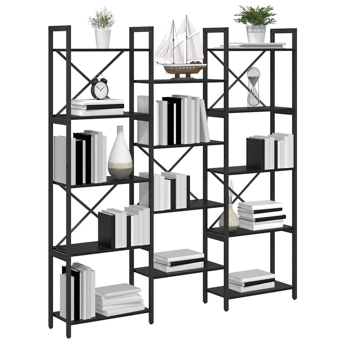 Raft pentru cărți Stejar Negru 156 x 25 x 167 cm Lemn compozit - WALTI WALTI