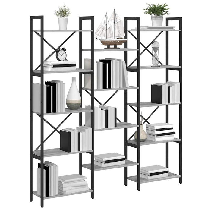 Raft pentru cărți sonoma gri 156 x 25 x 167 cm Lemn compozit - WALTI WALTI