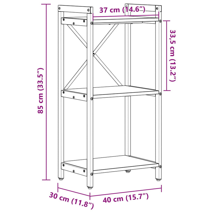 Raft pentru cărți Stejar fumuriu 40 x 30 x 85 cm Lemn compozit WALTI