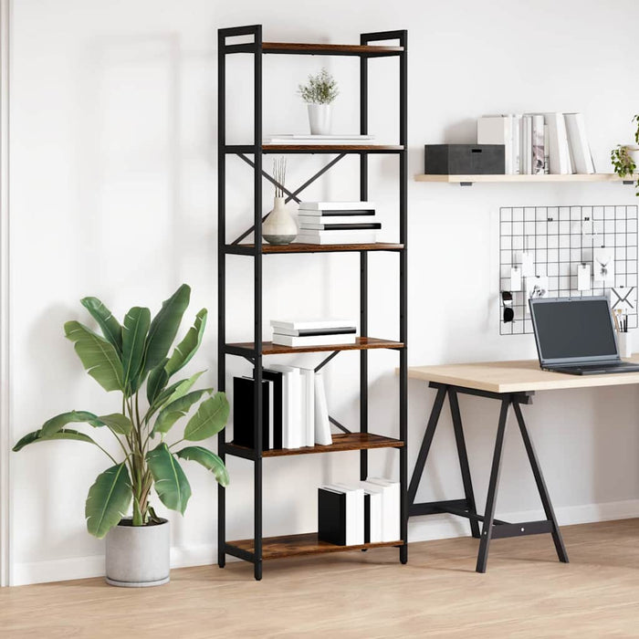 Bibliotecă Stejar afumat 60 x 30 x 188 cm Lemn compozit - WALTI WALTI