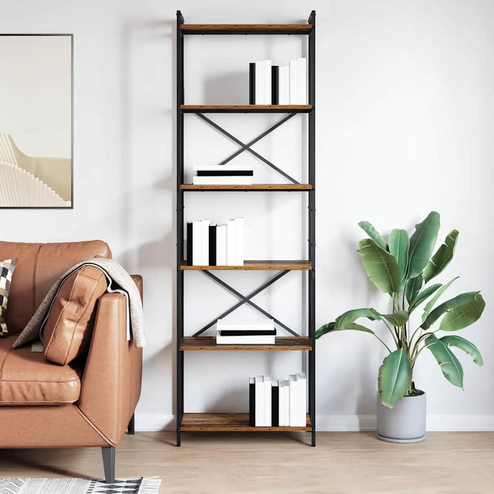Bibliotecă Stejar afumat 60 x 30 x 188 cm Lemn compozit - WALTI WALTI