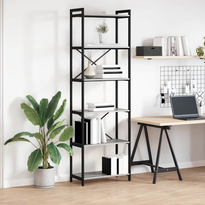 Bibliotecă sonoma gri 60 x 30 x 188 cm Lemn compozit - WALTI WALTI