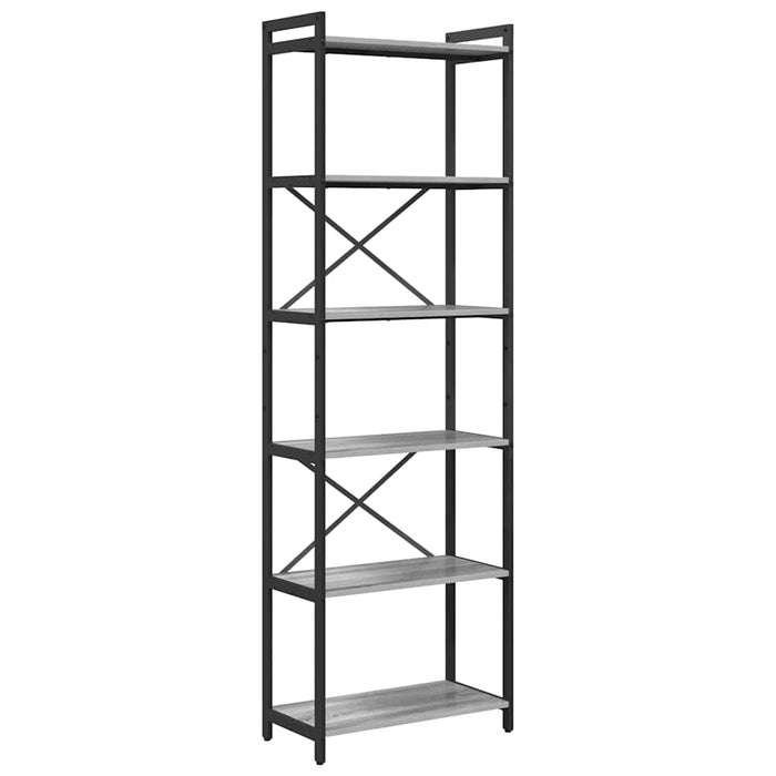 Bibliotecă sonoma gri 60 x 30 x 188 cm Lemn compozit - WALTI WALTI