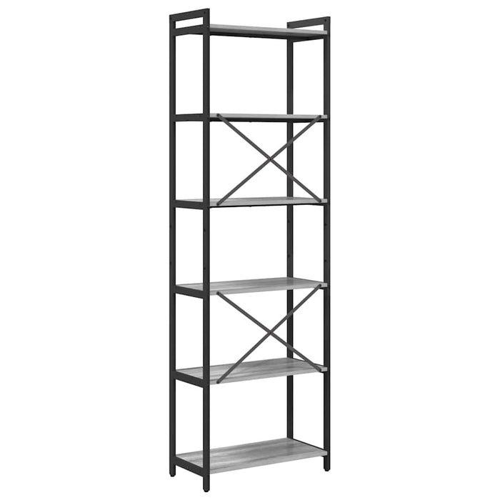 Bibliotecă sonoma gri 60 x 30 x 188 cm Lemn compozit - WALTI WALTI