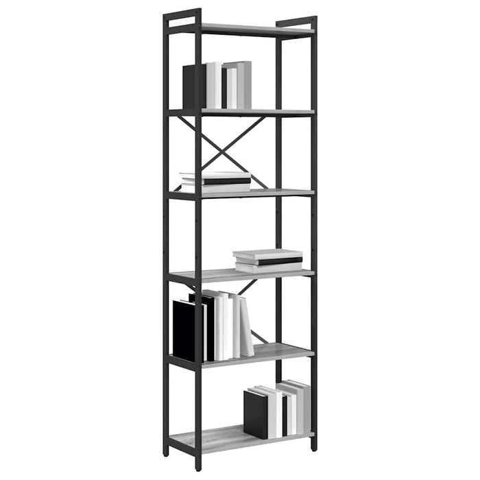 Bibliotecă sonoma gri 60 x 30 x 188 cm Lemn compozit - WALTI WALTI