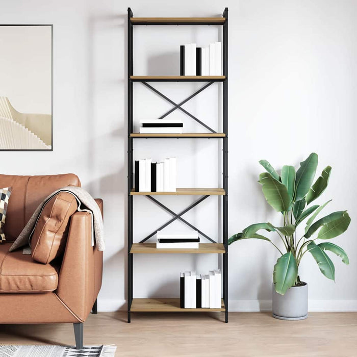 Bibliotecă stejar artizanal 60 x 30 x 188 cm Lemn compozit - WALTI WALTI