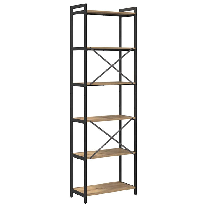 Bibliotecă stejar artizanal 60 x 30 x 188 cm Lemn compozit - WALTI WALTI