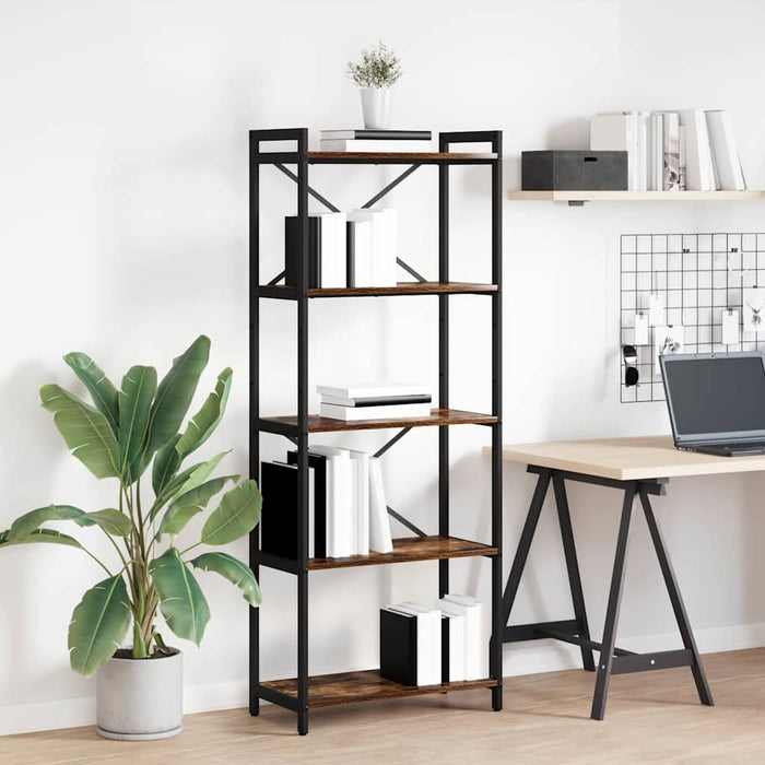 Bibliotecă Stejar afumat 60 x 30 x 153 cm Lemn compozit - WALTI WALTI