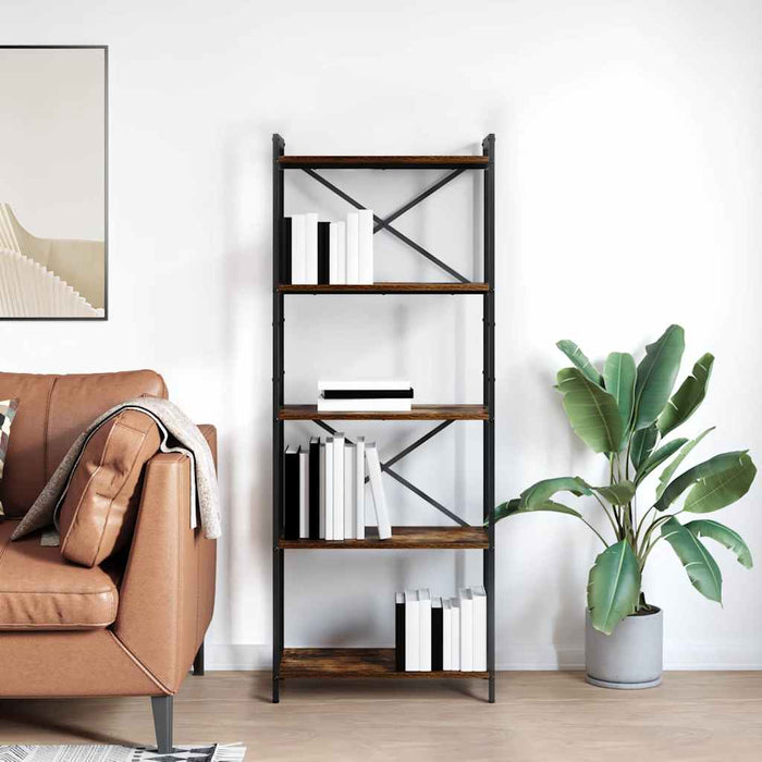 Bibliotecă Stejar afumat 60 x 30 x 153 cm Lemn compozit - WALTI WALTI