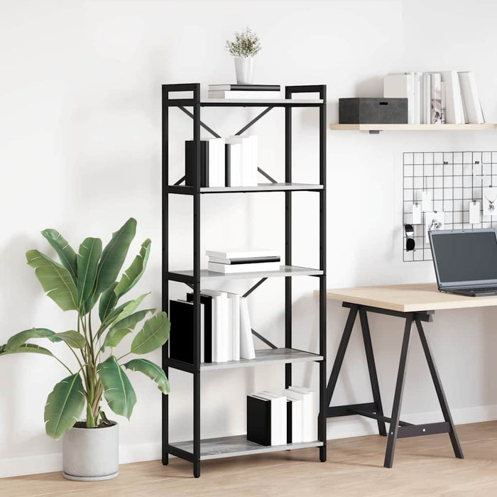 Bibliotecă sonoma gri 60 x 30 x 153 cm Lemn compozit - WALTI WALTI