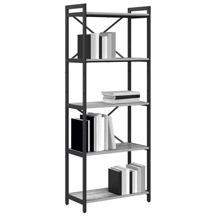 Bibliotecă sonoma gri 60 x 30 x 153 cm Lemn compozit - WALTI WALTI