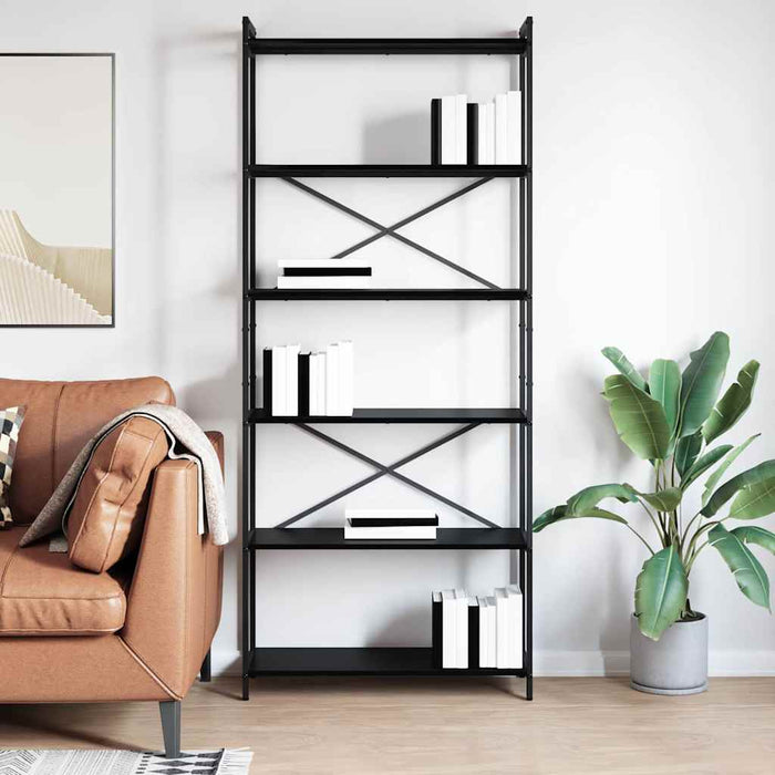 Bibliotecă Stejar negru 80 x 30 x 188 cm Lemn compozit - WALTI WALTI