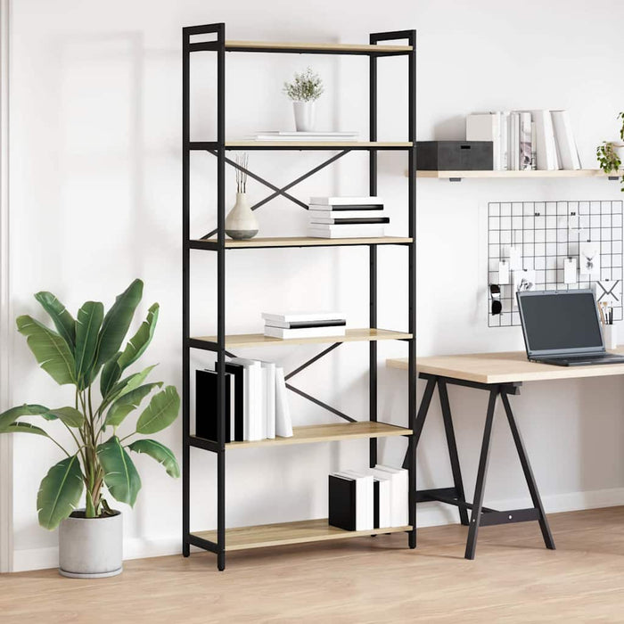 Bibliotecă Stejar sonoma 80 x 30 x 188 cm Lemn compozit - WALTI WALTI