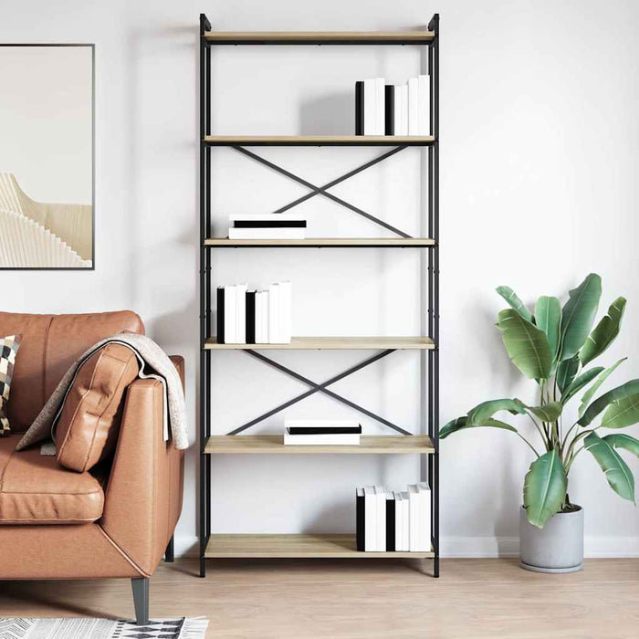 Bibliotecă Stejar sonoma 80 x 30 x 188 cm Lemn compozit - WALTI WALTI