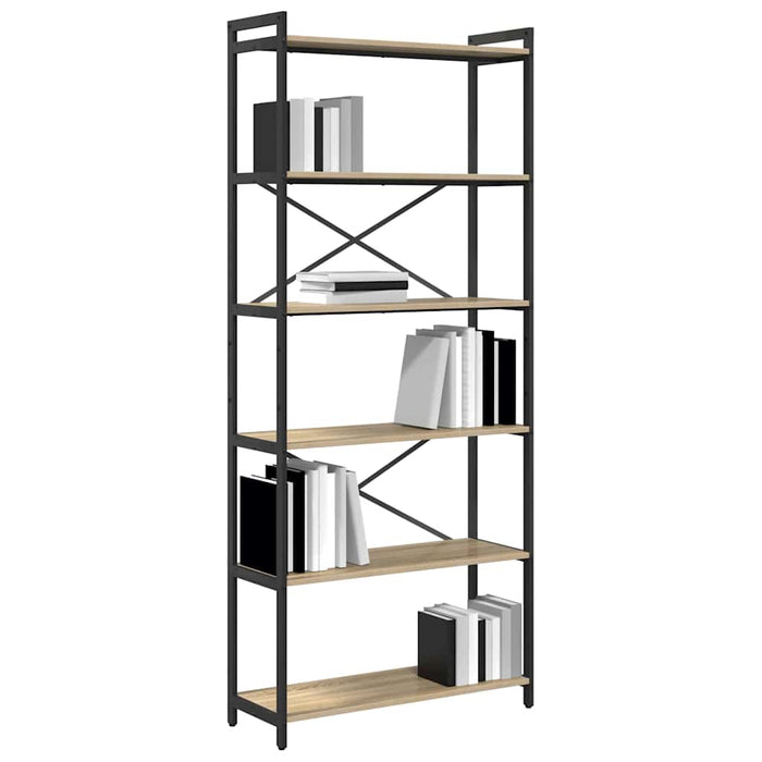 Bibliotecă Stejar sonoma 80 x 30 x 188 cm Lemn compozit - WALTI WALTI