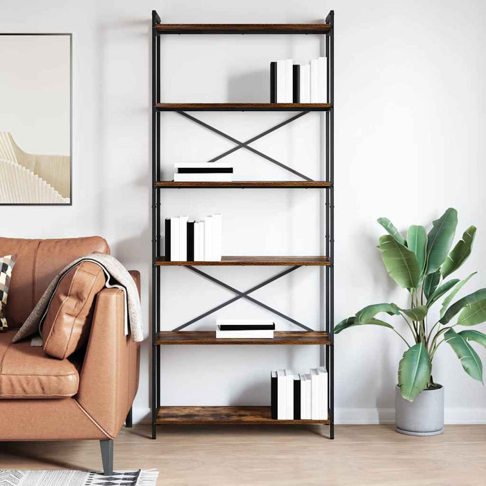 Bibliotecă Stejar afumat 80 x 30 x 188 cm Lemn compozit - WALTI WALTI