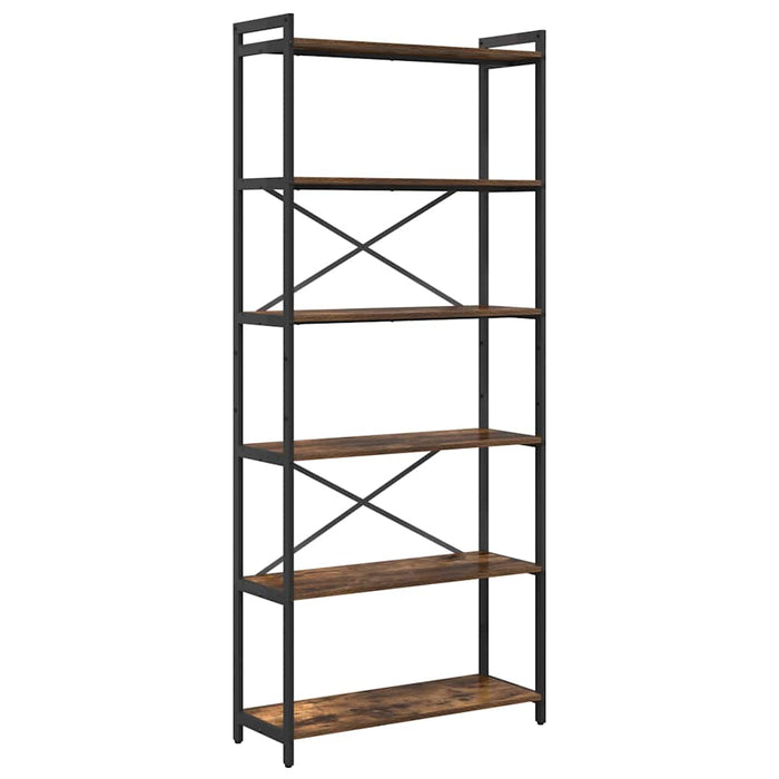 Bibliotecă Stejar afumat 80 x 30 x 188 cm Lemn compozit - WALTI WALTI