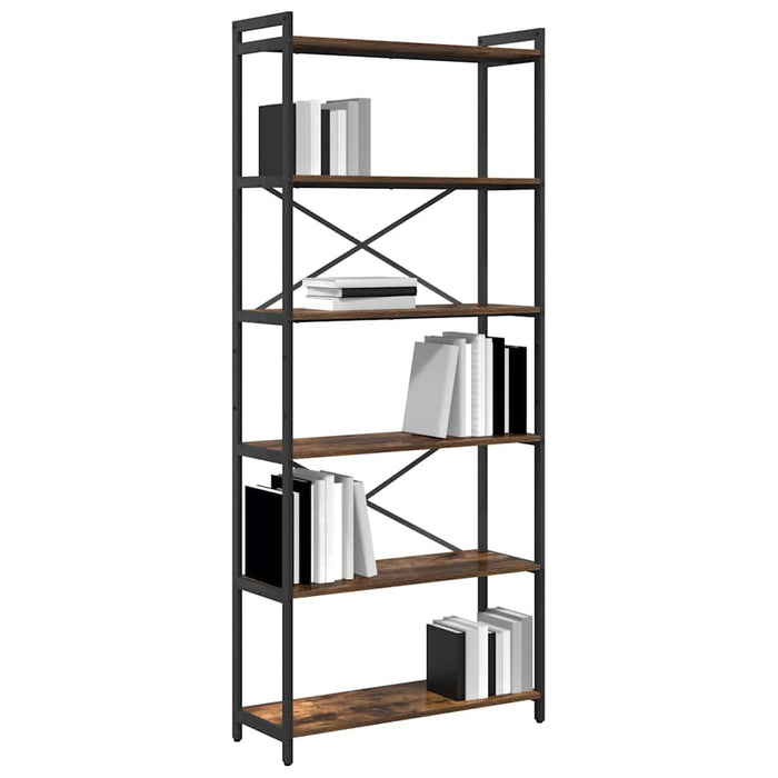 Bibliotecă Stejar afumat 80 x 30 x 188 cm Lemn compozit - WALTI WALTI