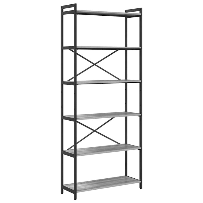 Bibliotecă sonoma gri 80 x 30 x 188 cm Lemn compozit - WALTI WALTI