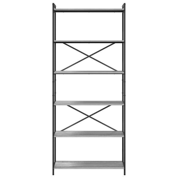 Bibliotecă sonoma gri 80 x 30 x 188 cm Lemn compozit - WALTI WALTI