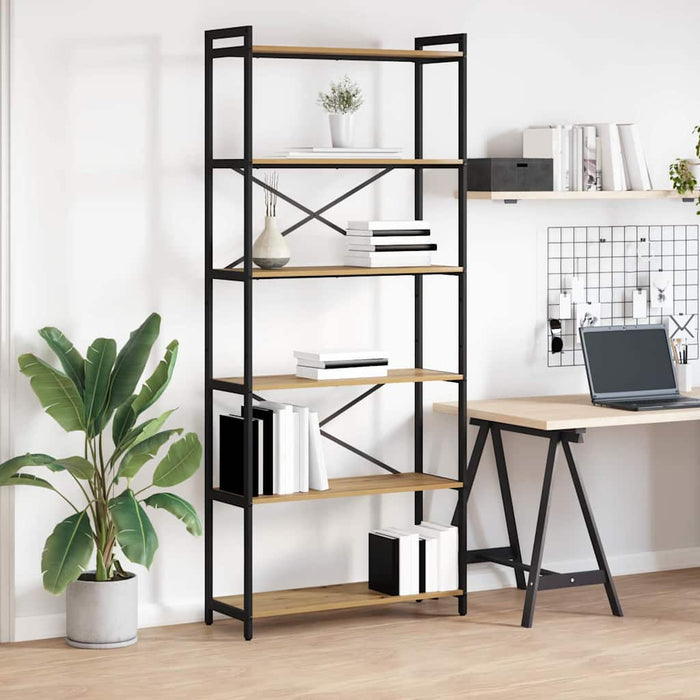 Bibliotecă stejar artizanal 80 x 30 x 188 cm Lemn compozit - WALTI WALTI