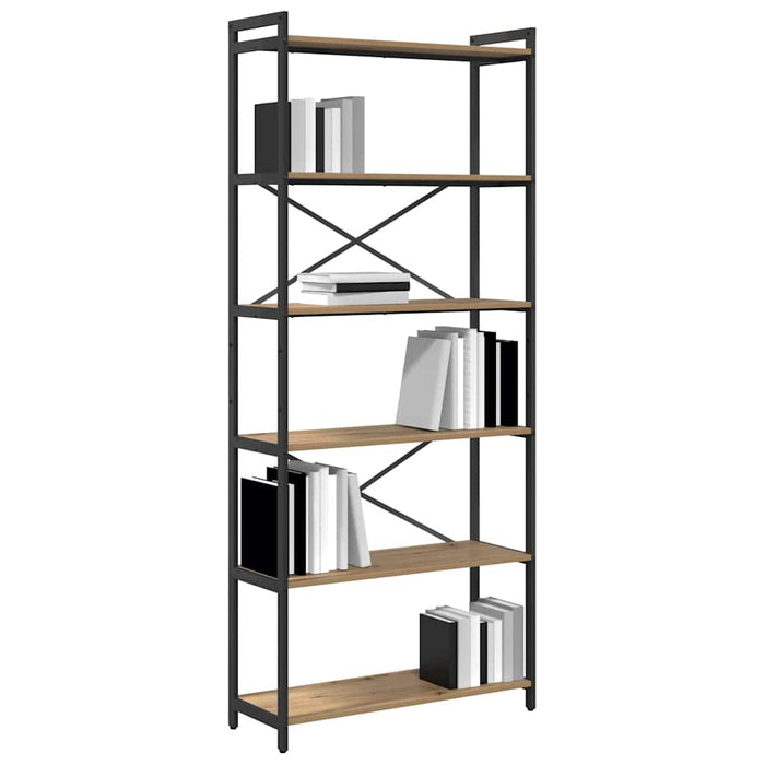 Bibliotecă stejar artizanal 80 x 30 x 188 cm Lemn compozit - WALTI WALTI