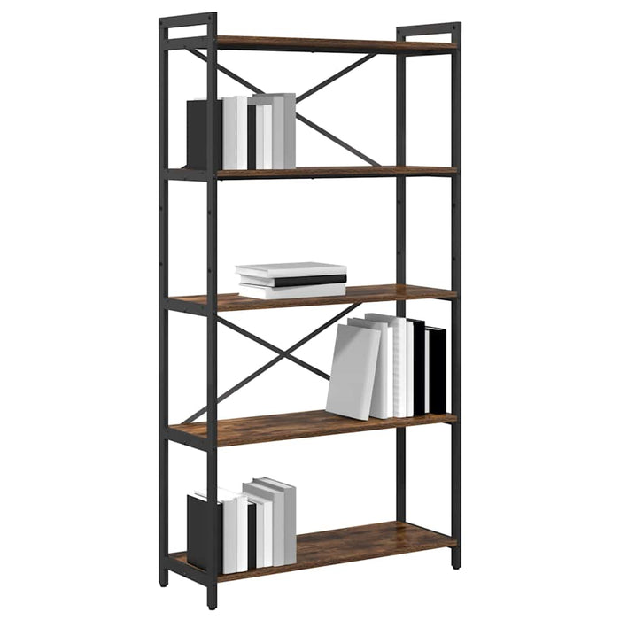 Bibliotecă Stejar afumat 80 x 30 x 153 cm Lemn compozit - WALTI WALTI