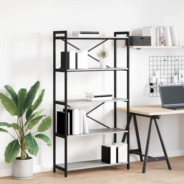 Bibliotecă sonoma gri 80 x 30 x 153 cm Lemn compozit - WALTI WALTI