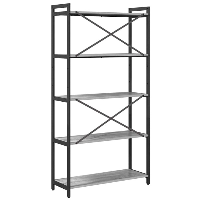 Bibliotecă sonoma gri 80 x 30 x 153 cm Lemn compozit - WALTI WALTI