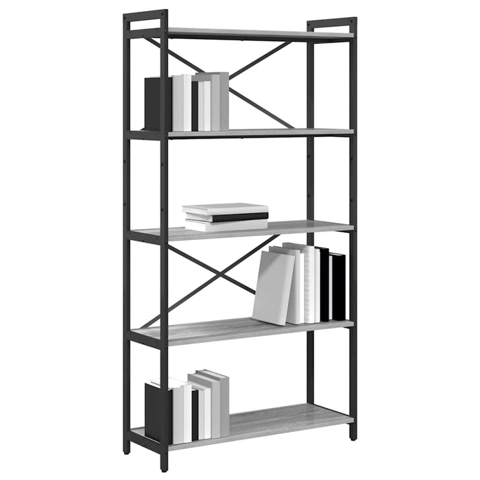 Bibliotecă sonoma gri 80 x 30 x 153 cm Lemn compozit - WALTI WALTI