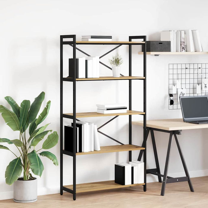 Bibliotecă stejar artizanal 80 x 30 x 153 cm Lemn compozit - WALTI WALTI