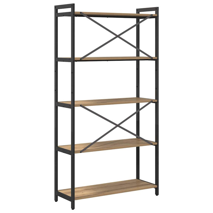 Bibliotecă stejar artizanal 80 x 30 x 153 cm Lemn compozit - WALTI WALTI