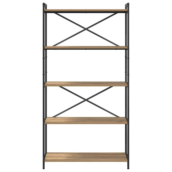Bibliotecă stejar artizanal 80 x 30 x 153 cm Lemn compozit - WALTI WALTI