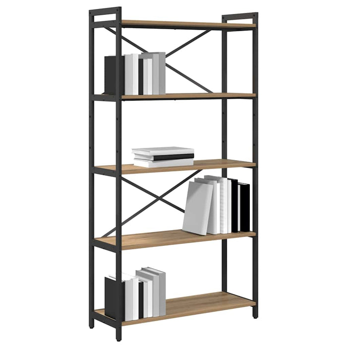 Bibliotecă stejar artizanal 80 x 30 x 153 cm Lemn compozit - WALTI WALTI