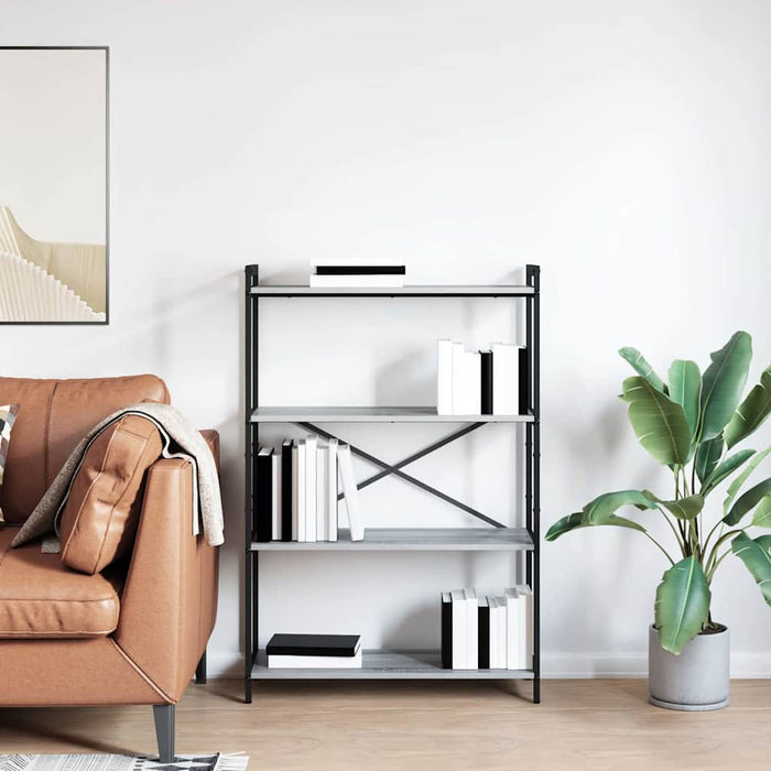 Bibliotecă sonoma gri 80 x 30 x 118 cm Lemn compozit - WALTI WALTI