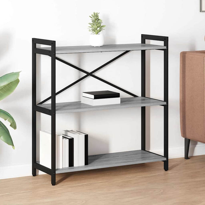 Bibliotecă sonoma gri 80 x 30 x 83 cm Lemn compozit - WALTI WALTI