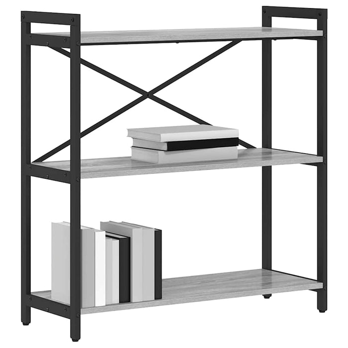 Bibliotecă sonoma gri 80 x 30 x 83 cm Lemn compozit - WALTI WALTI