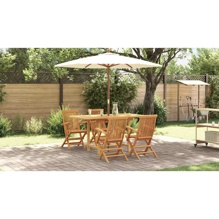 Set de masă pentru grădină 5 pcs Maro Lemn solid de tec WALTI